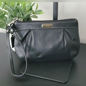 Coach Black Leather Wristlet
